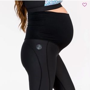 Cadenshae maternity leggings full length black - size small